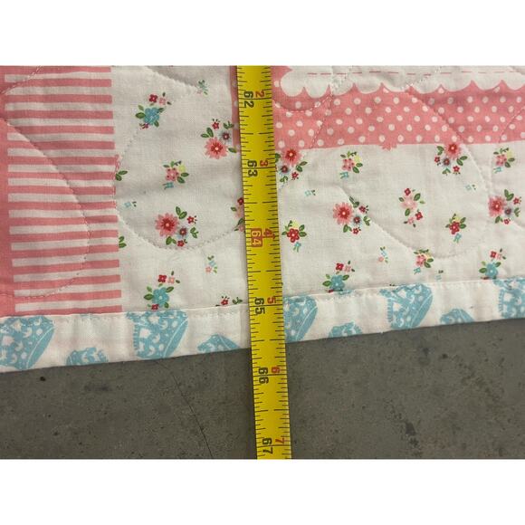 Riley Blake The Good Life Quilt, White-Pink, Blanket, Floral Design, Kids Room - Picture 8 of 8
